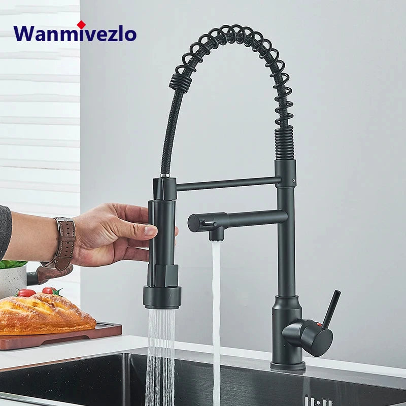 Black Kitchen Sink Faucet Pull Down Hot
