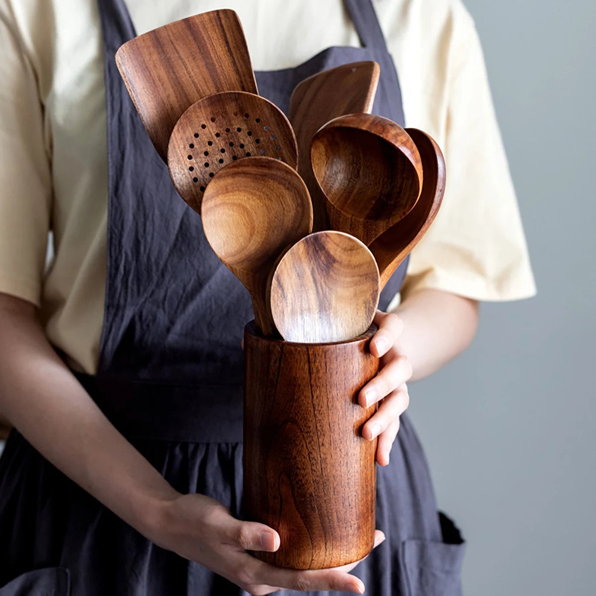 Wood Kitchenware Cooking Set Household