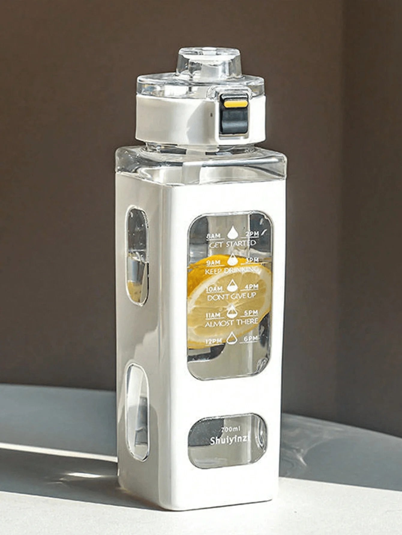 1 piece white 700ml sports water bottle, portable sippy cup