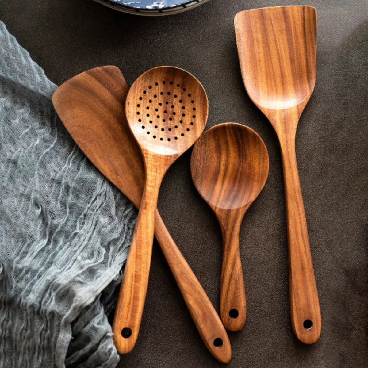 Wood Kitchenware Cooking Set Household
