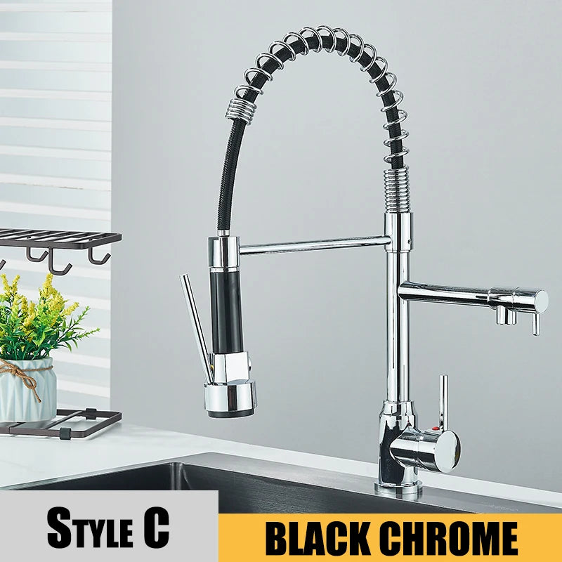 Black Kitchen Sink Faucet Pull Down Hot