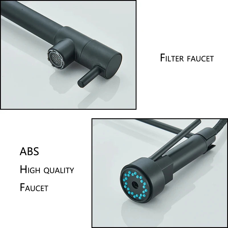 Black Kitchen Sink Faucet Pull Down Hot