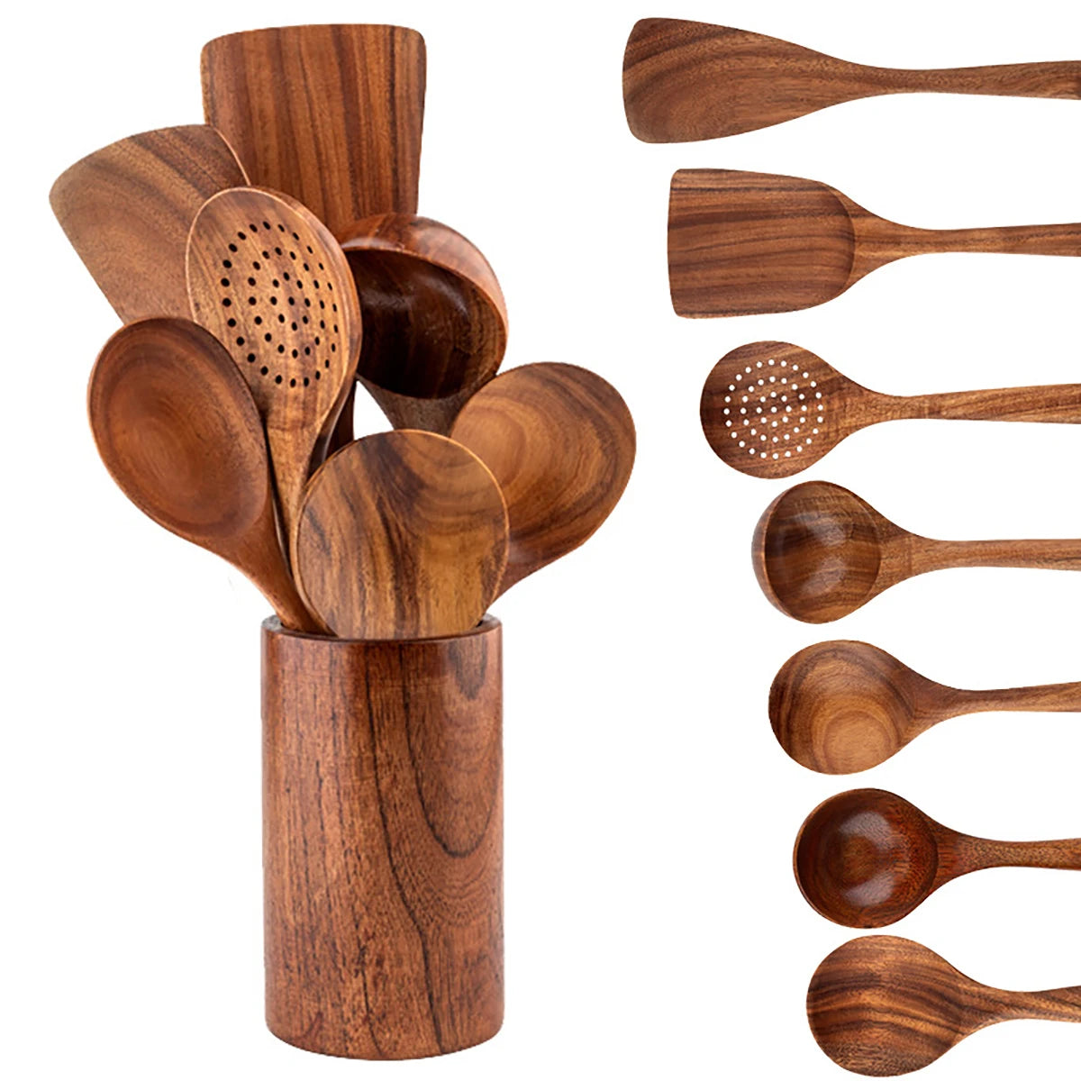 Wood Kitchenware Cooking Set Household
