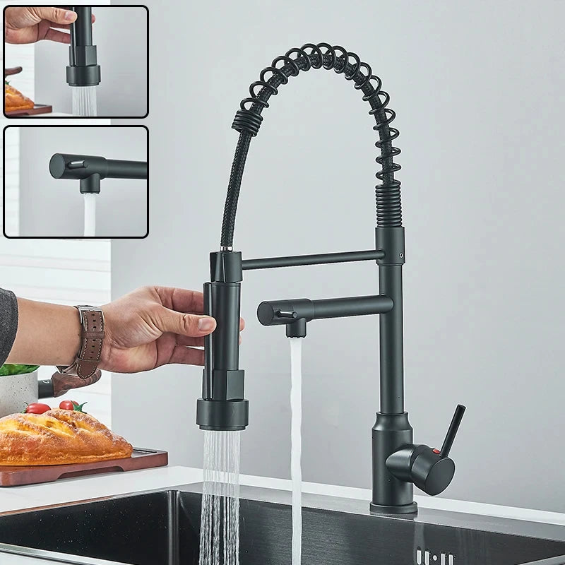Black Kitchen Sink Faucet Pull Down Hot