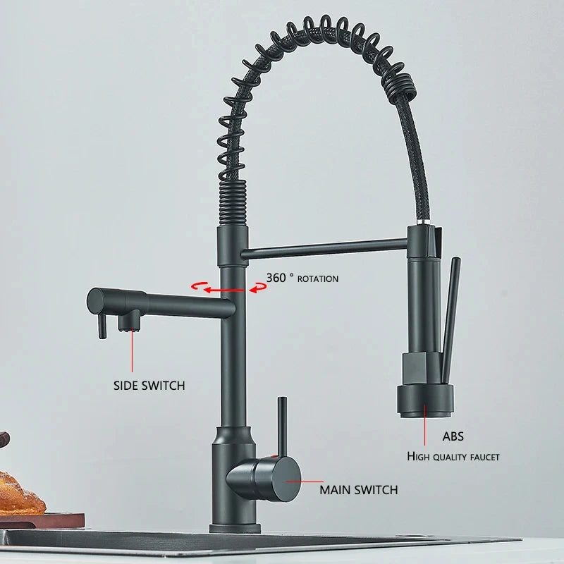 Black Kitchen Sink Faucet Pull Down Hot