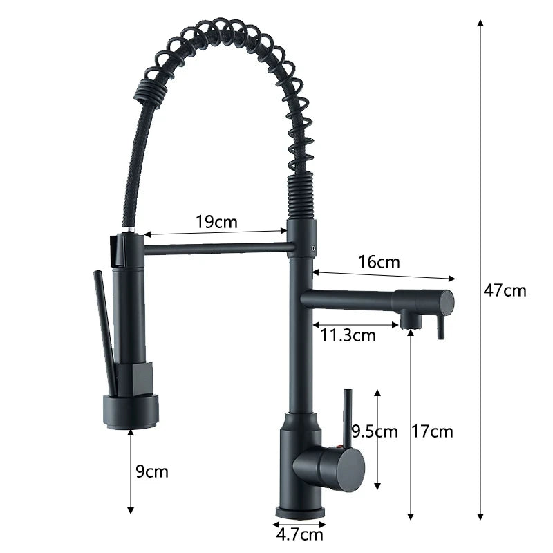 Black Kitchen Sink Faucet Pull Down Hot
