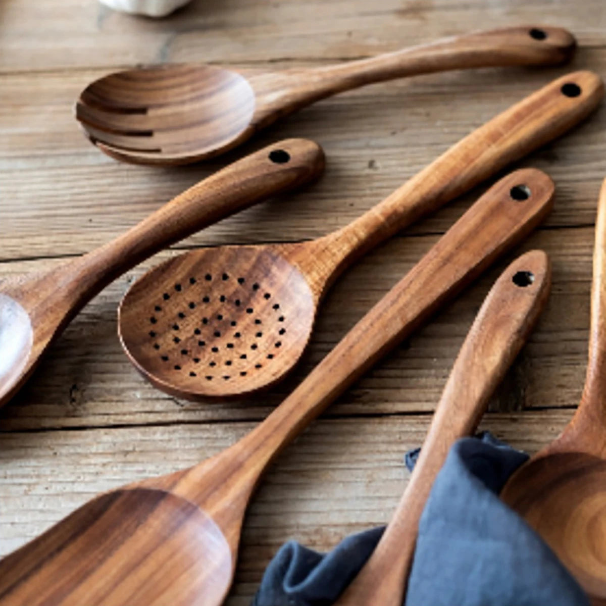 Wood Kitchenware Cooking Set Household