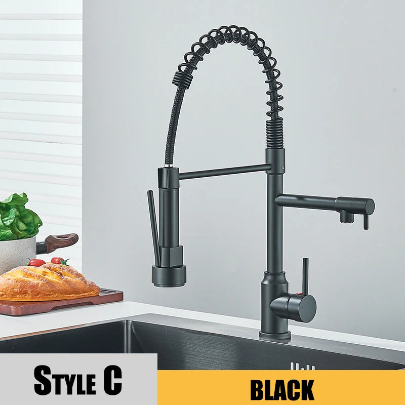 Black Kitchen Sink Faucet Pull Down Hot