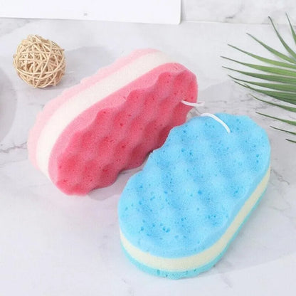 Three-layer Wave Bath Sponge Body Brush Skin Clean Massage Cleaning Shower Brushes Kids Adults Foam Scrubbing Towel Rope Holder