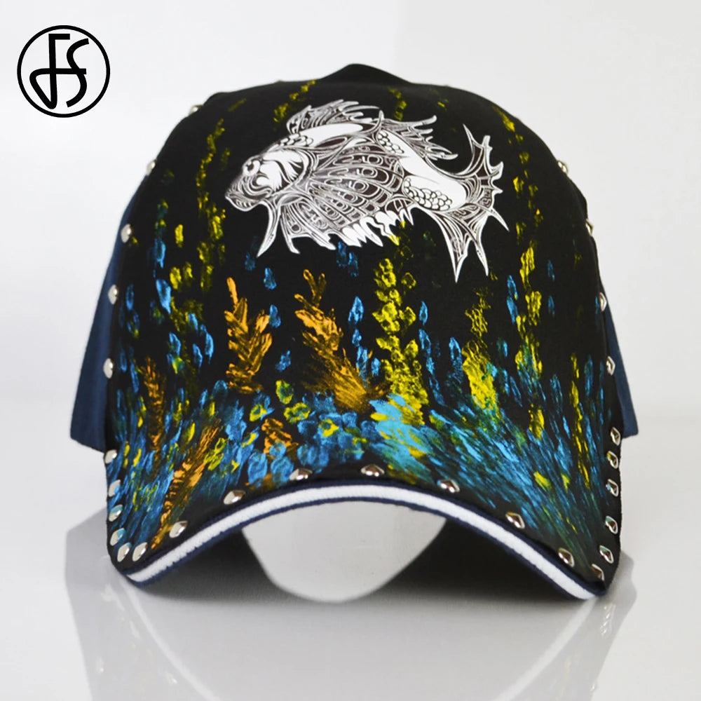 FS Brand 3D Printing Chinese Dragon Baseball Caps For Men Snapback Hip Hop Cap With Rivet Luxury Women Hats Gorras Para Hombres