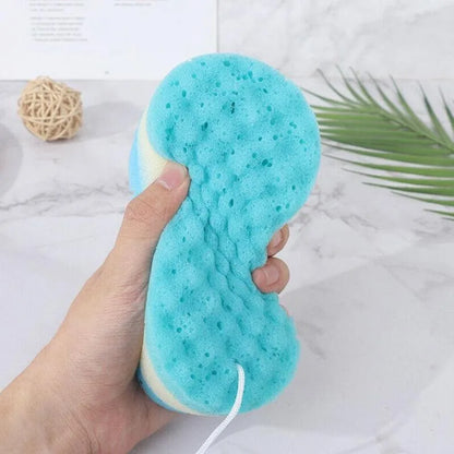 Three-layer Wave Bath Sponge Body Brush Skin Clean Massage Cleaning Shower Brushes Kids Adults Foam Scrubbing Towel Rope Holder