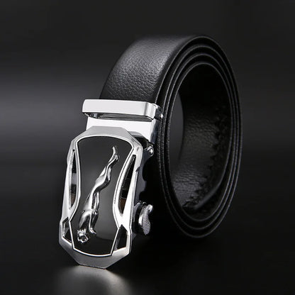 Men Belt Metal Luxury Brand Automatic Buckle Leather High Quality Belts for Men Business Work Casual Strap ZDP001A