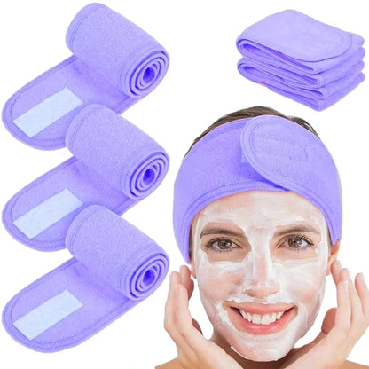 Soft Toweling Hair Accessories Girls Headbands for Face Washing Bath Makeup Hair Band for Women Adjustable SPA Facial Headband