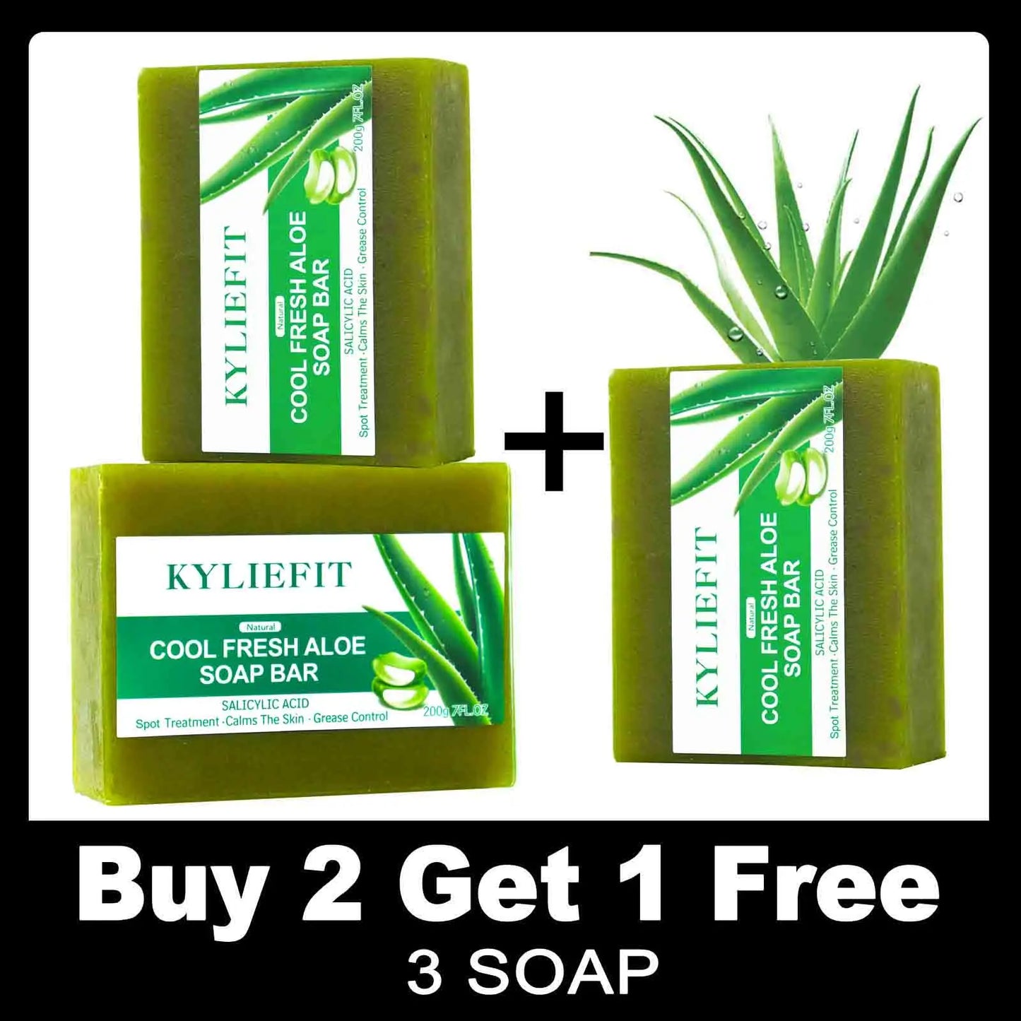 AILKE Aloe Vera Whitening Soap, Remove Acne, Pimples, Skin Radiant, Improve Skin Luster, Vegan Bath Wash for Women Men