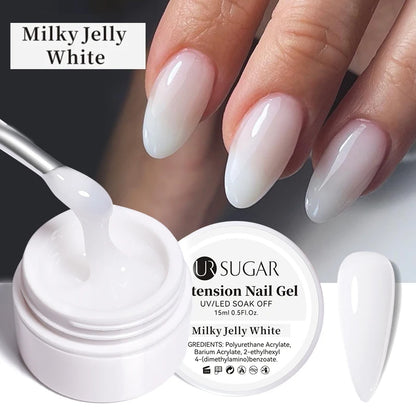 UR SUGAR 15ml Extension Nail Gel Polish Nails Finger Form Clear Nude Pink Nail Art Camouflage Hard Gel Acrylic Nail Manicur