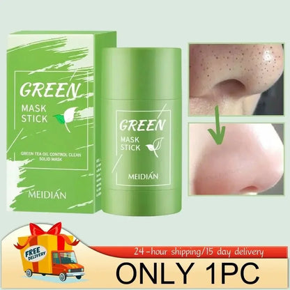 Original Facial Remove Blackhead Green Tea Solid Mask Treat Acne Blemish Black Dots Clean Stick Cream Shrink Pores Skin Care ﻿