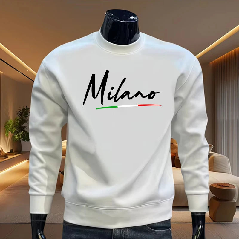 Italy Milano Mens New Trend Printed Hoodies High Quality Autumn Daily Casual Fashion O-neck Longsleeve Pullover Soft Sweatshirts