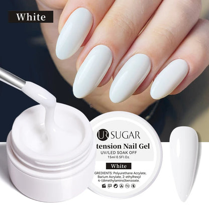 UR SUGAR 15ml Extension Nail Gel Polish Nails Finger Form Clear Nude Pink Nail Art Camouflage Hard Gel Acrylic Nail Manicur