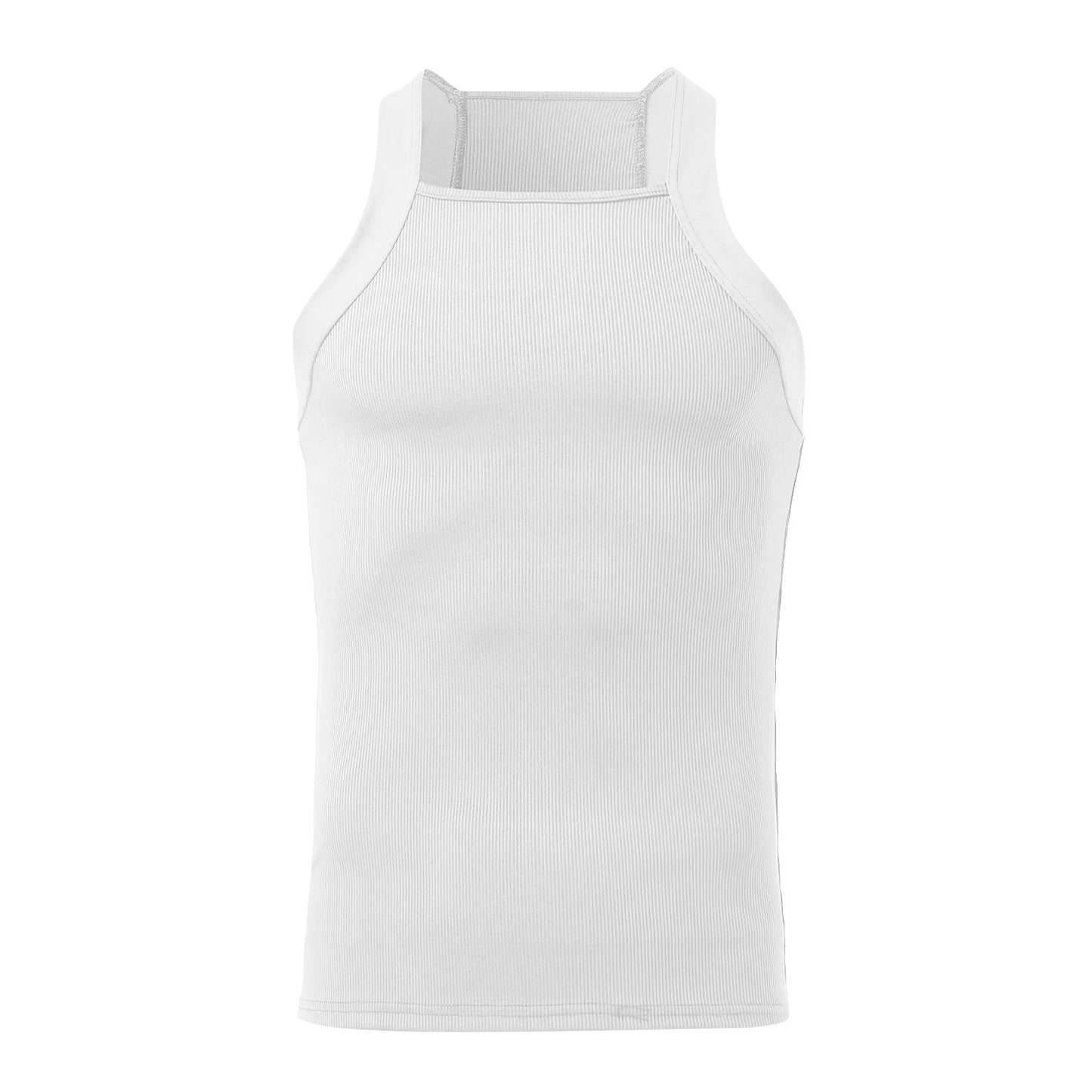 New Fashion Sports Tank Tops Men's Solid Color O-neck Sleeveless T-shirt Skinny Gym Streetwear Casual Vests Party Clothing S-5XL