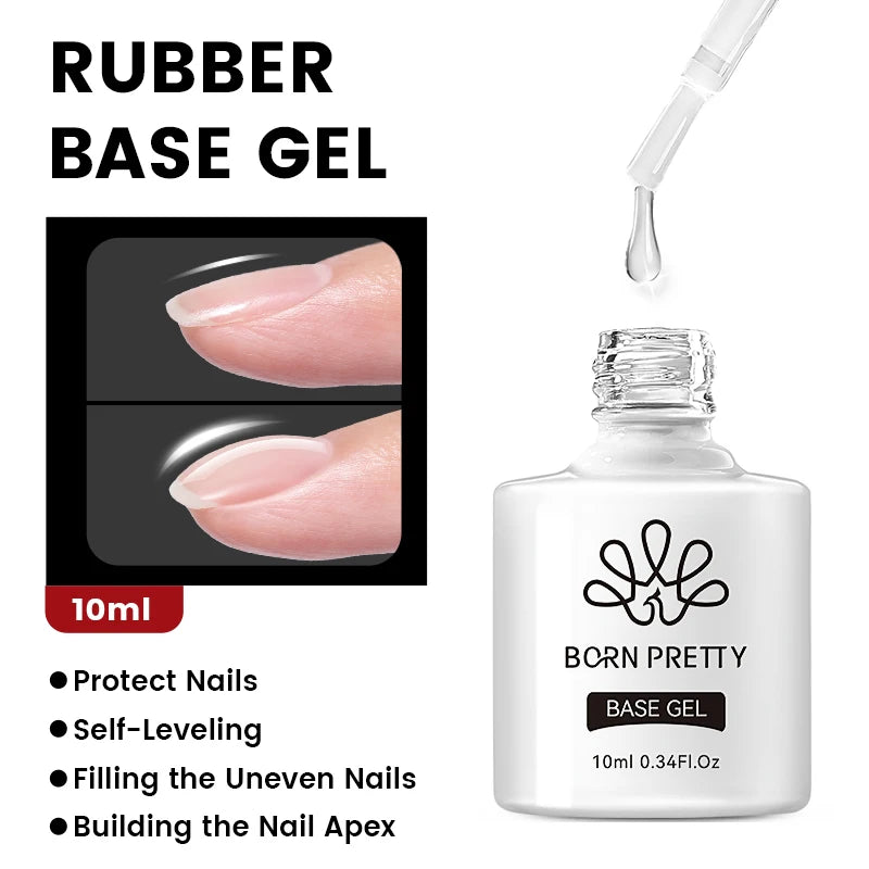 BORN PRETTY 15/10ML 6 IN 1 Nail Glue Gel for Acrylic Nails Soak off Base Gel Top Coat UV Extension Nail Gel False Nail Tips Gel