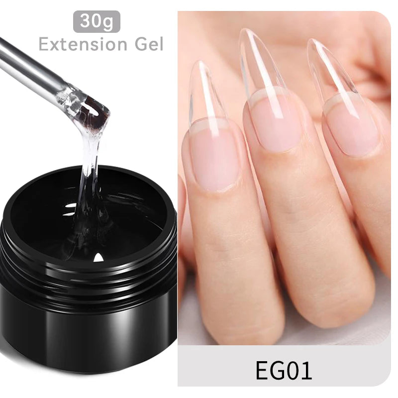 BORN PRETTY 30ml Milky White Hard Gel Jelly Nail Extension Gel Nail Polish Clear Acrylic Nail Color Soak Off UV Construction Gel