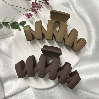 Women Hair Claw Clips Korea Coffee Beige Acrylic Large Hair Claw Hairpin Geometric Barrettes Crab Girl Headwear Hair Accessories