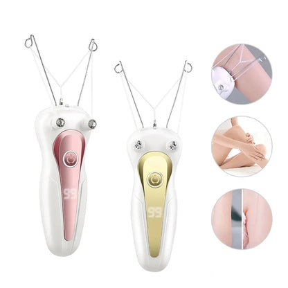 Electric Body Hair Remover Women's Cotton Thread Leg Arm Shaver Razor Lady Beauty Neck Rechargeable Hair Epilator