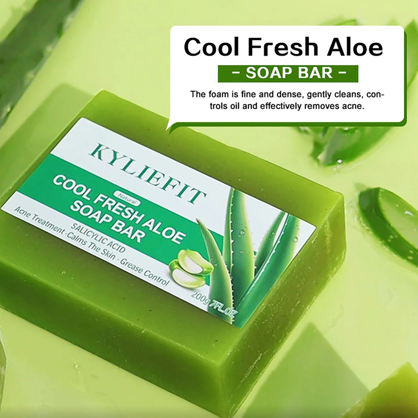 AILKE Aloe Vera Whitening Soap, Remove Acne, Pimples, Skin Radiant, Improve Skin Luster, Vegan Bath Wash for Women Men