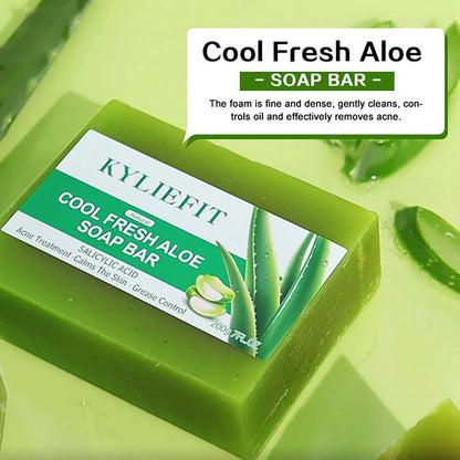 AILKE Aloe Vera Whitening Soap, Remove Acne, Pimples, Skin Radiant, Improve Skin Luster, Vegan Bath Wash for Women Men