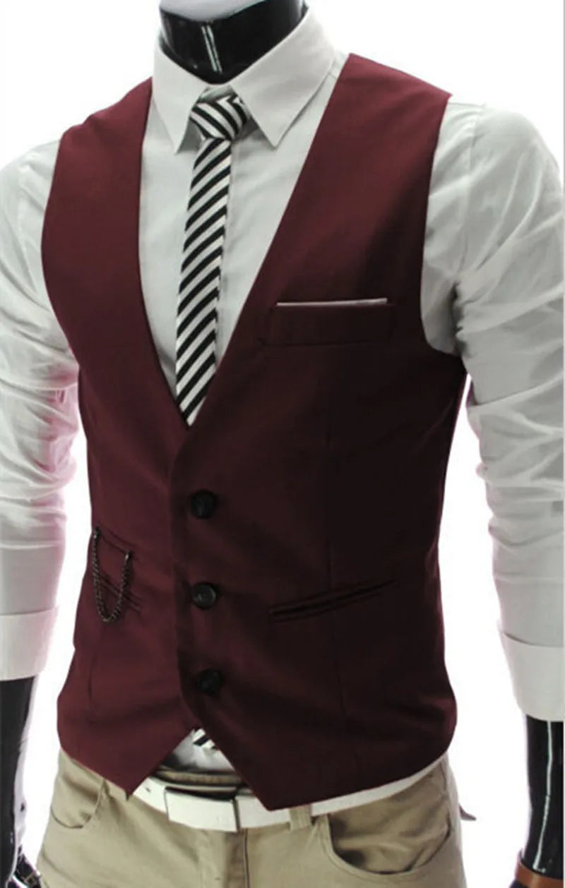 7XL High Quality Dress Vests For Men Slim Fit Mens Suit Vest Male Waistcoat Gilet Homme Casual Sleeveless Formal Business Jacket