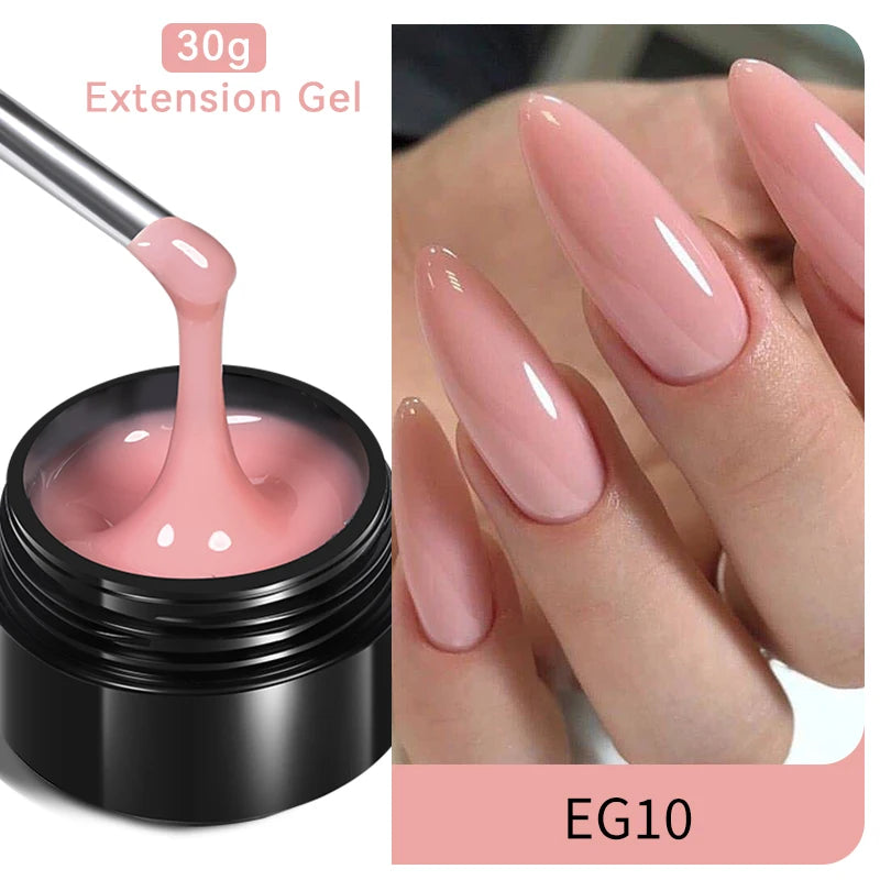 BORN PRETTY 30ml Milky White Hard Gel Jelly Nail Extension Gel Nail Polish Clear Acrylic Nail Color Soak Off UV Construction Gel