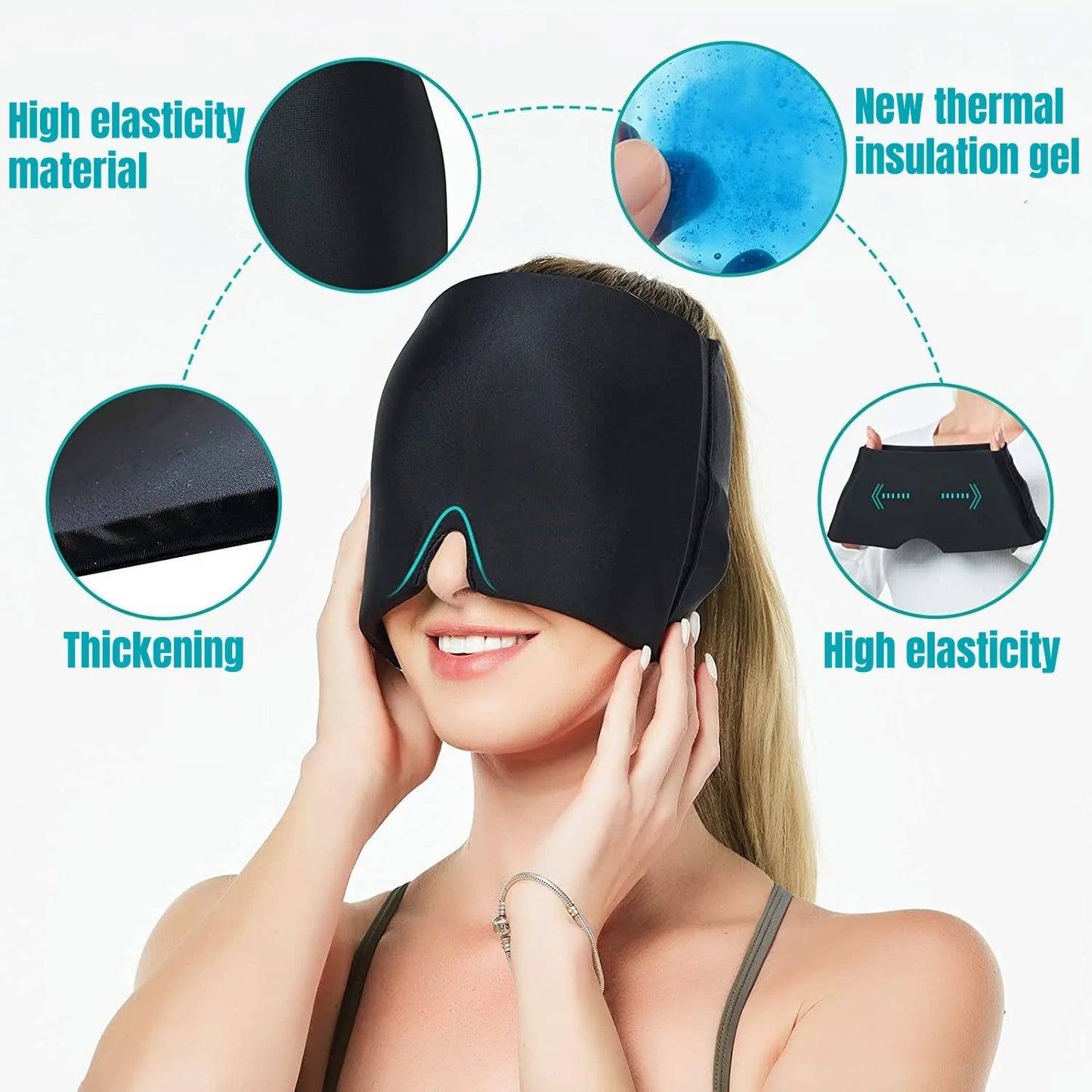 Migraine Relief Hat headache hat Gel Hot Cold Therapy Ice Cap For Relieve Pain Ice Hat Eye Mask Stress Pressure Pain Relief