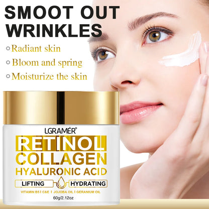 Retinol Face Cream Moisturizing Wrinkle Remover Collagen Hyaluronic Acid Creams Skin Care Cosmetic for Women&Men