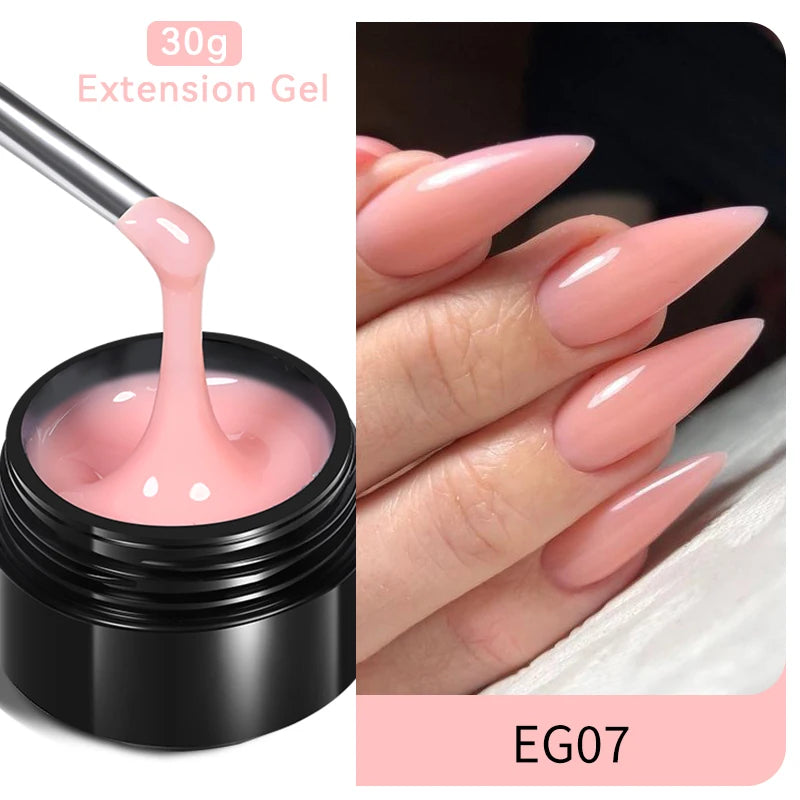 BORN PRETTY 30ml Milky White Hard Gel Jelly Nail Extension Gel Nail Polish Clear Acrylic Nail Color Soak Off UV Construction Gel