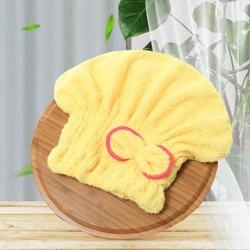 Shower Cap Women Hair  Microfibre Quick  Drying Bath Spa Bowknot  Wrap Towel Hat For  room Accessories