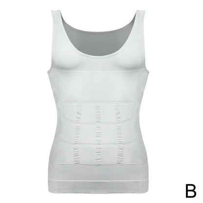 Men Slimming Elastic Body Shapewear Vest Tight Skinny Shirt Fitness Waist Compression Control Abdomen Breathable Sport Vest