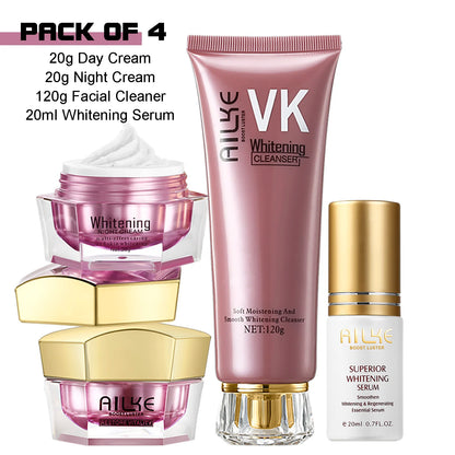 AILKE Lightenin Anti-Wrinkle Face Cream With Collagen, Hyaluronic Acid, Whitening Skin Care Women Facial Moisturizer Set