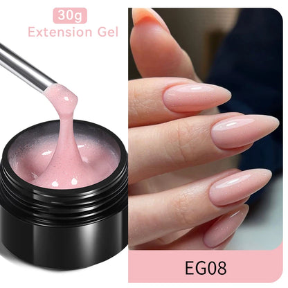 BORN PRETTY 30ml Milky White Hard Gel Jelly Nail Extension Gel Nail Polish Clear Acrylic Nail Color Soak Off UV Construction Gel