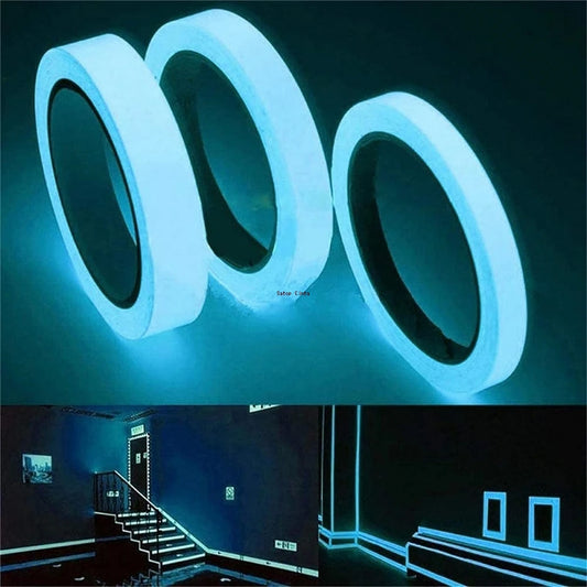 3M Blue Glow In The Dark Tape Warning Strips Fluorescent Light Storage Adhesive Stickers For Stairs Walls Step Safety Exits Sign