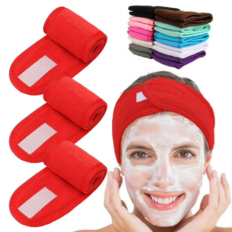 Soft Toweling Hair Accessories Girls Headbands for Face Washing Bath Makeup Hair Band for Women Adjustable SPA Facial Headband