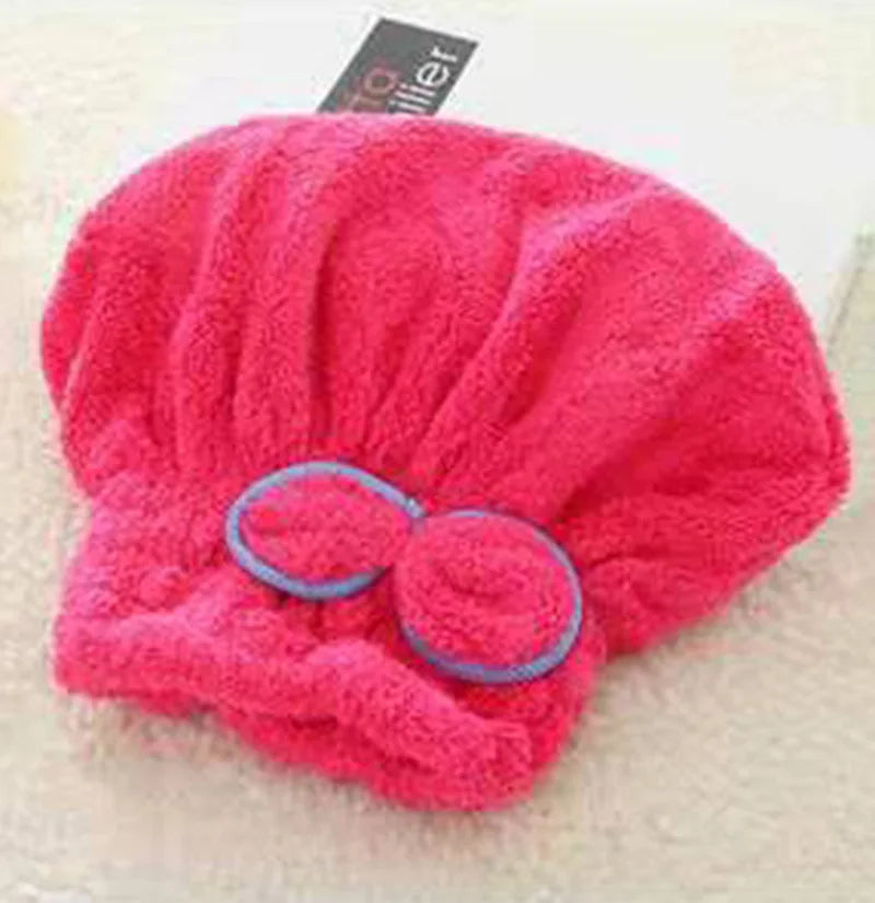 Shower Cap Women Hair  Microfibre Quick  Drying Bath Spa Bowknot  Wrap Towel Hat For  room Accessories