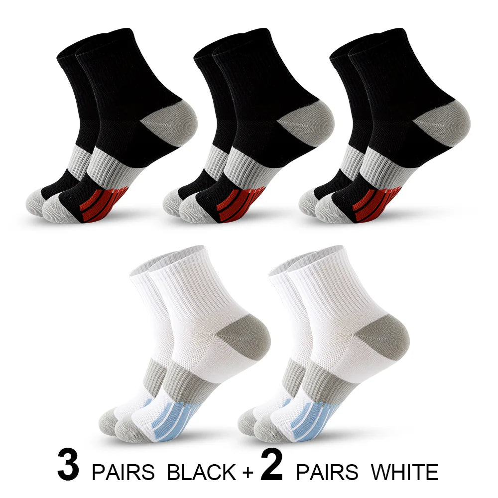 Men's Ankle Socks with Cushion Athletic Running Socks Breathable Comfort for 5 Pairs Lot Sports Sock for men