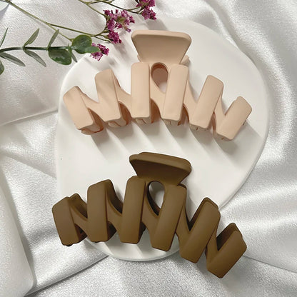 Women Hair Claw Clips Korea Coffee Beige Acrylic Large Hair Claw Hairpin Geometric Barrettes Crab Girl Headwear Hair Accessories