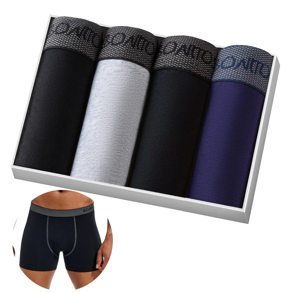 4pcs Boxer Shorts Men's Panties Homme Underpants Boxershorts Underwear for Man Cotton Male Couple Sexy Set Calecon Lot Soft Box