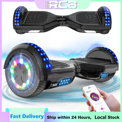 RCB Hoverboard, 6.5 Inch Two Wheel Hoverboard with Bluetooth Speaker with LED Light, Hoverboard Gift for Kids and Adults