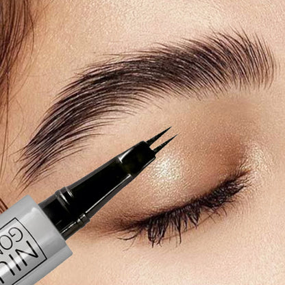 2Point Liquid Two-pronged Eyebrow Pencil Waterproof Sweat-proof Outline Eyebrow Shape Easy To Wear Microblade Brow Pencil Makeup