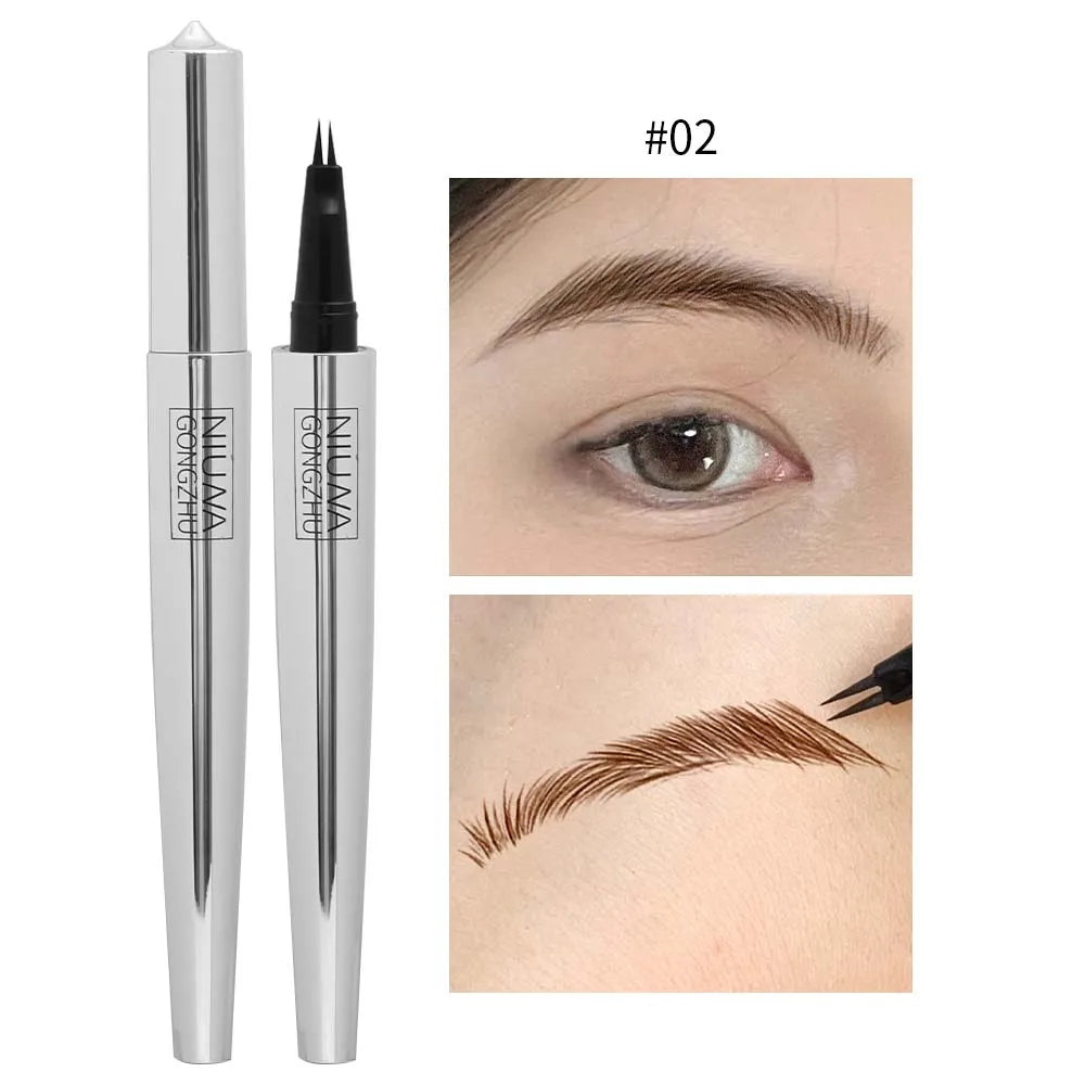 2Point Liquid Two-pronged Eyebrow Pencil Waterproof Sweat-proof Outline Eyebrow Shape Easy To Wear Microblade Brow Pencil Makeup