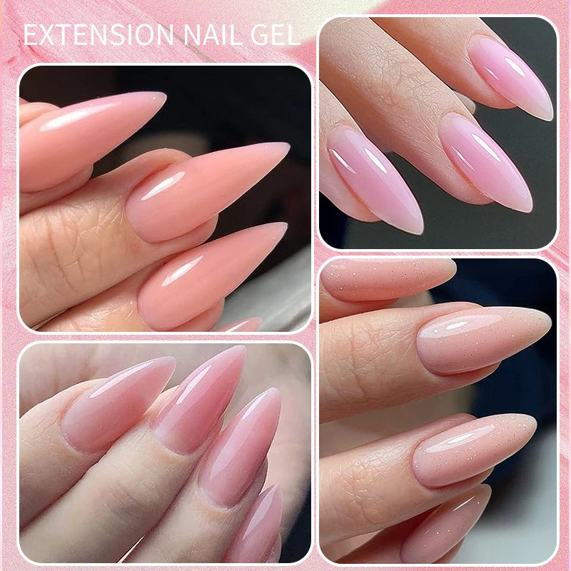 BORN PRETTY 30ml Milky White Hard Gel Jelly Nail Extension Gel Nail Polish Clear Acrylic Nail Color Soak Off UV Construction Gel