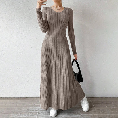 Mia Muse Women's Dresses All Season Office Lady Ventilate Solid Color Waist In Design  Long Sleeve MIDI Lettuce Trim  Suitable f