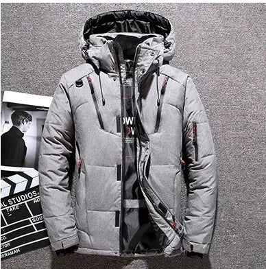 Hooded Mens Parkas Degree Winter Clothing Men, White Duck Goose Feather Coat Thick Mens Warm Snow Jacket Coat Windbreaker Men